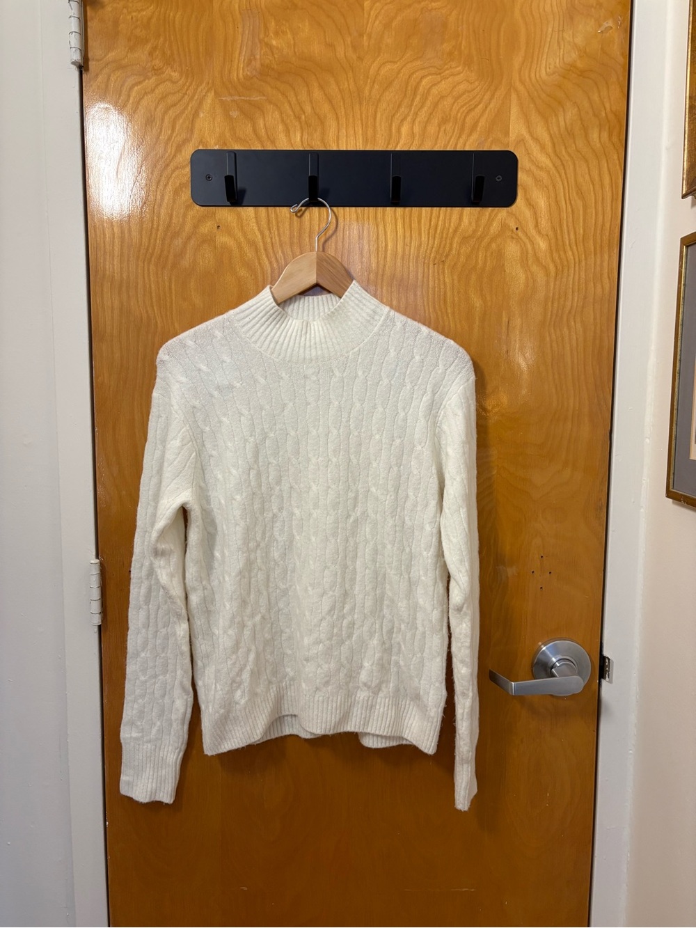J. Crew Cream Cable Knit Mock Turtleneck Sweater